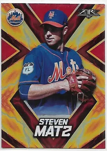 Original gloss Steven Matz baseball card 2017 Topps Fire Flame #125 Steven Matz NM-MT