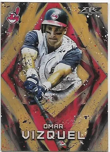 2017 Topps Fire Orange #191 Omar Vizquel NM-MT 272/299 Indians ID:6549 - Baseball Card Single