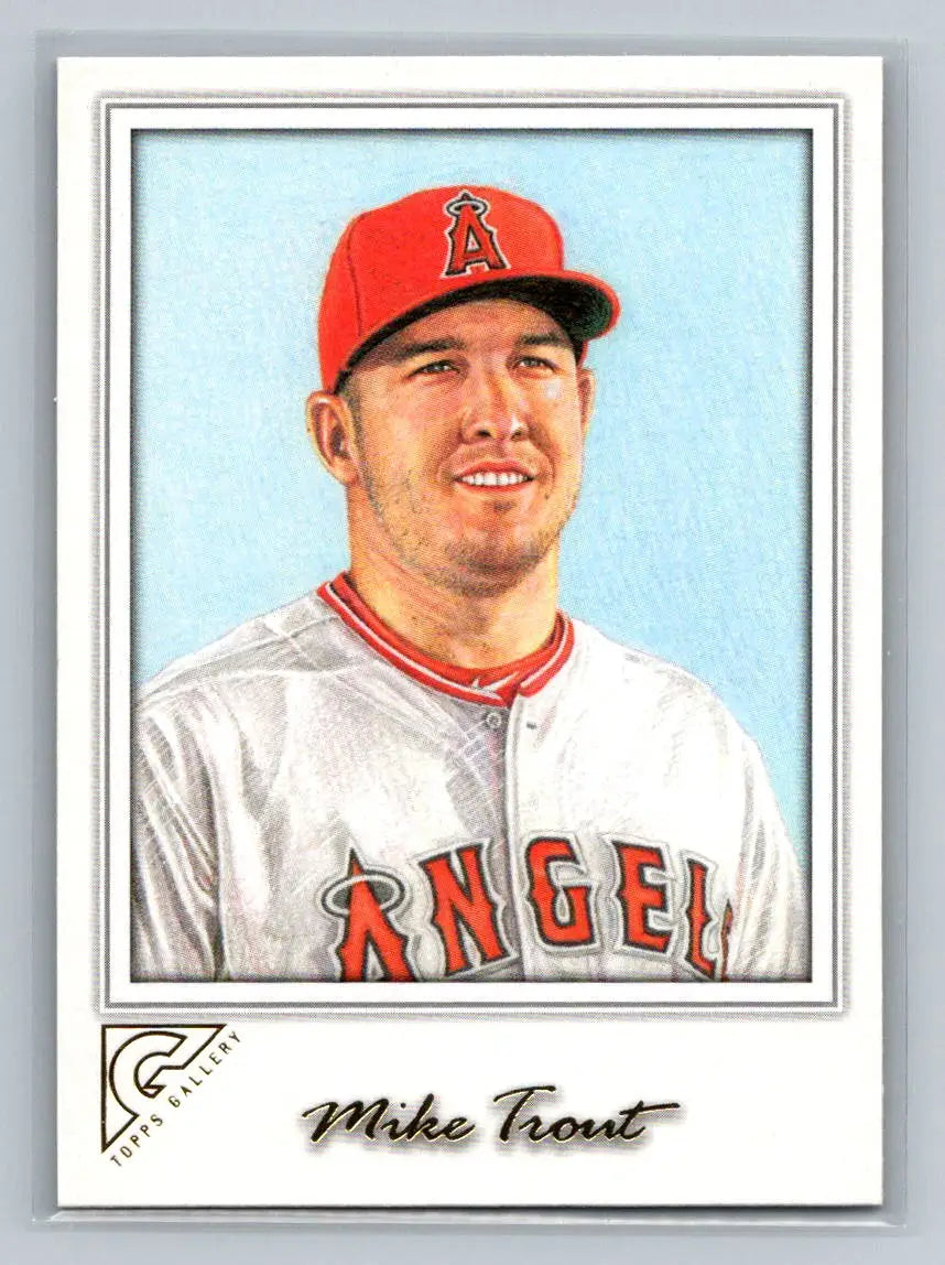 Mike Trout 2017 Topps Gallery #1 card featuring Los Angeles Angels star player
