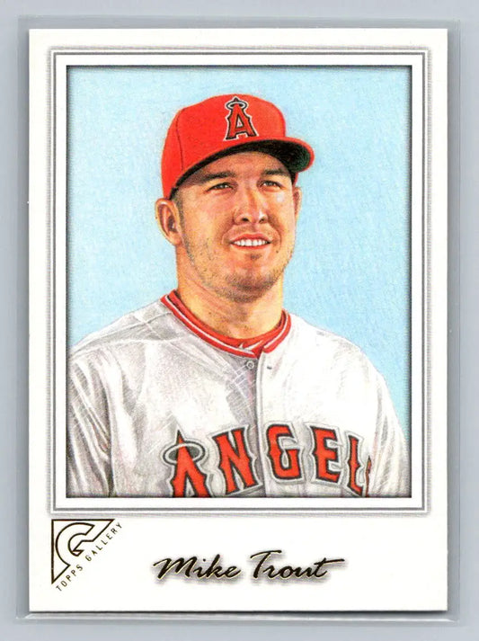 Mike Trout 2017 Topps Gallery #1 card featuring Los Angeles Angels star player