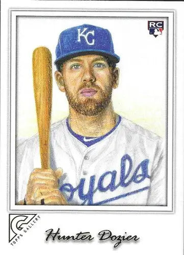 Original gloss 2017 Topps Gallery Hunter Dozier baseball card rookie RC Royals