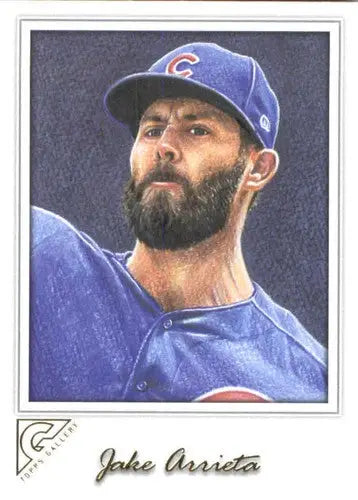 Original gloss 2017 Topps Gallery Jake Arrieta baseball card Cubs ID 5358