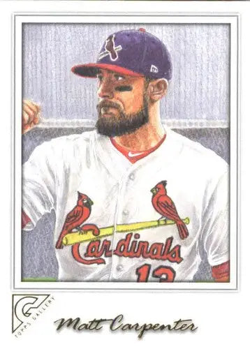 Original gloss Topps Gallery Matt Carpenter baseball card from 2017 series