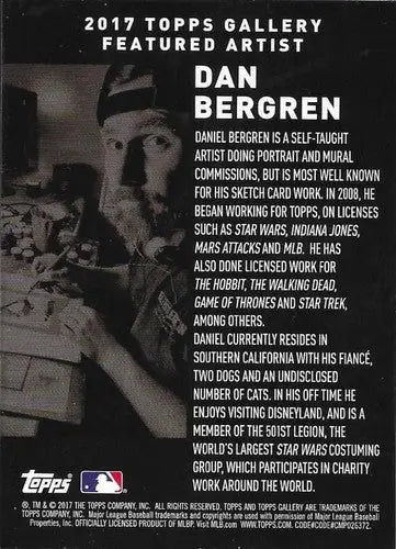 Baseball card featuring artist Dan Bergren from Topps Gallery Artist Promo 2017