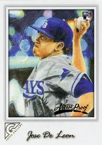 2017 Topps Gallery Artist Proof Jose De Leon baseball card with original gloss Rays ID 5386