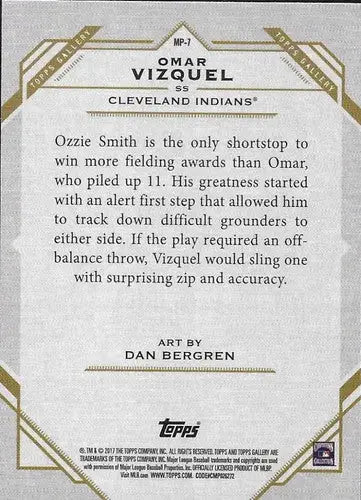Omar Vizquel baseball card from 2017 Topps Gallery Masterpiece with original gloss