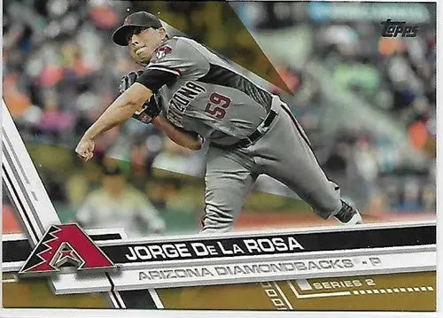 Original gloss Baseball card of Jorge De La Rosa from 2017 Topps Gold series
