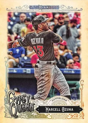 Marcell Ozuna baseball card from 2017 Topps Gypsy Queen with original gloss and NM-MT condition