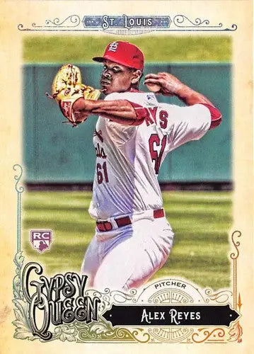 Original gloss of 2017 Topps Gypsy Queen Alex Reyes rookie baseball card