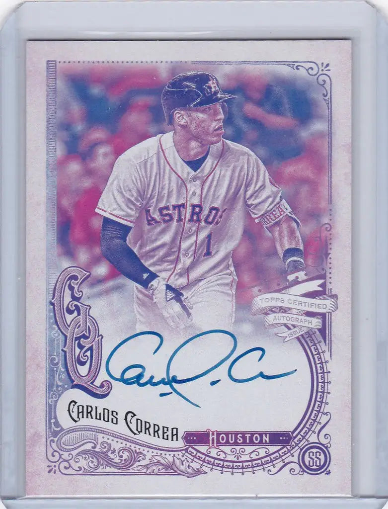 Baseball card of Carlos Correa Auto from Topps Gypsy Queen featuring Houston Astros player