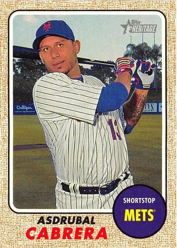 2017 Topps Heritage Asdrubal Cabrera baseball card with original gloss Mets NM-MT