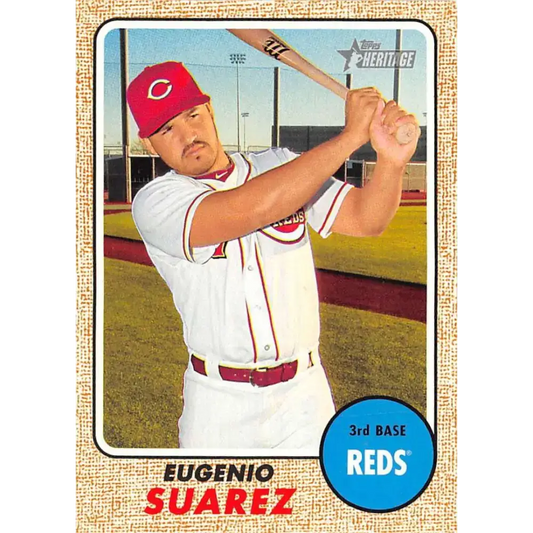 2017 Topps Heritage #130 Eugenio Suarez NM-MT Cincinnati Reds Baseball Card - Baseball Card