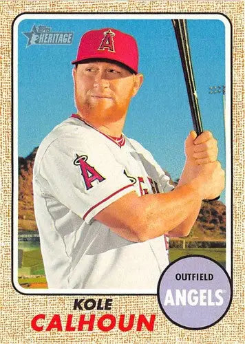 Original gloss Kole Calhoun baseball card from Topps Heritage 2017 NM-MT Angels