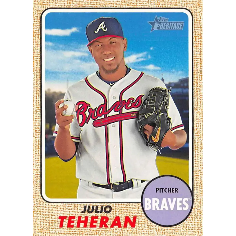 2017 Topps Heritage #348 Julio Teheran NM-MT Atlanta Braves Baseball Card - Baseball Card Single