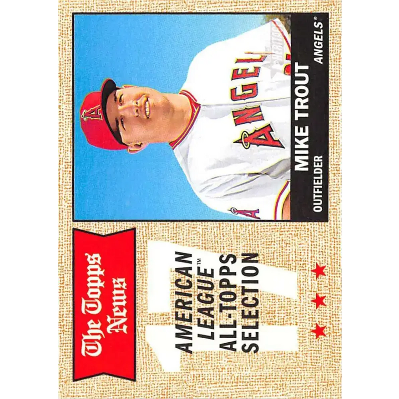 2017 Topps Heritage #363 Mike Trout NM-MT Los Angeles Angels Baseball Card - Baseball Card Single