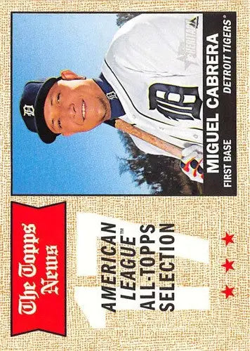 Original gloss 2017 Topps Heritage Miguel Cabrera Tigers baseball card image
