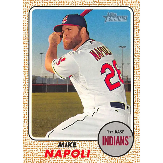 2017 Topps Heritage #37 Mike Napoli NM-MT Cleveland Indians Baseball Card - Baseball Card