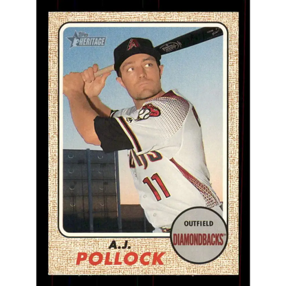 2017 Topps Heritage #386 A.J. Pollock NM-MT Arizona Diamondbacks Baseball Card - Baseball Card