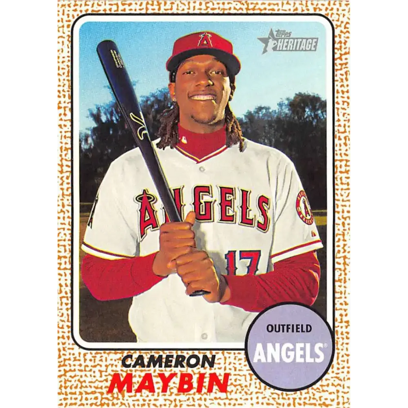 2017 Topps Heritage #57 Cameron Maybin NM-MT Los Angeles Angels Baseball Card - Baseball Card Single