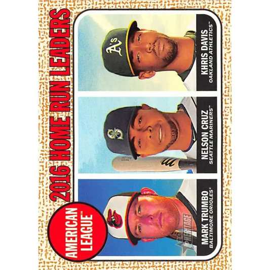 2017 Topps Heritage #6 Mark Trumbo/Nelson Cruz/Khris Davis NM-MT Baltimore Orioles/Seattle Mariners/Oakland Athletics