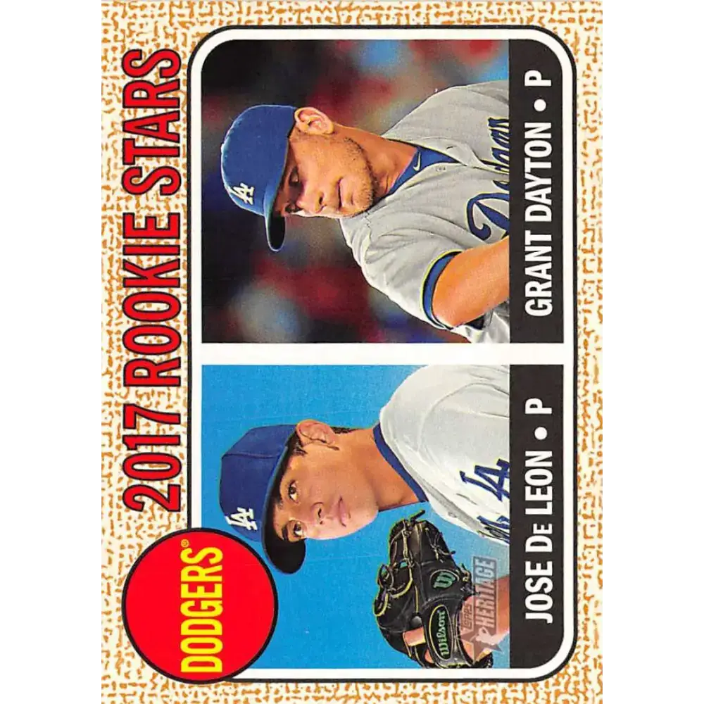 2017 Topps Heritage #83 Grant Dayton/Jose De Leon NM-MT RC Rookie Los Angeles Dodgers Baseball Card - Baseball Card