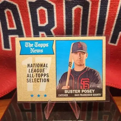 2017 Topps Heritage Buster Posey Topps News Card #375 SF Giants NL All-Topps - Baseball Card Single