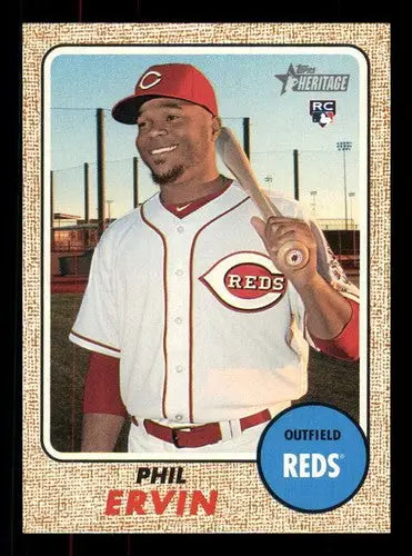 Baseball card of Phil Ervin from 2017 Topps Heritage High Numbers series