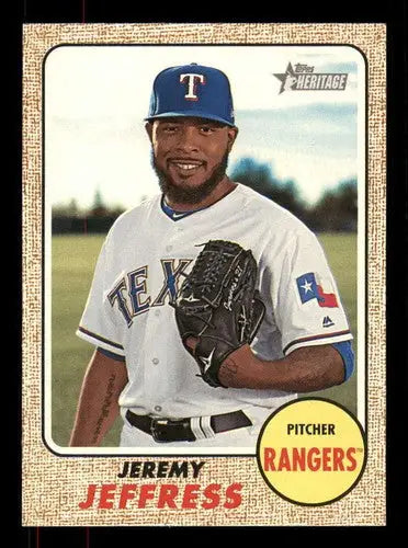 Baseball card of Jeremy Jeffress from 2017 Topps Heritage High Numbers series