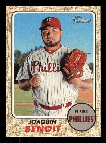 Joaquin Benoit baseball card from Topps Heritage High Series 2017 Phillies NM-MT
