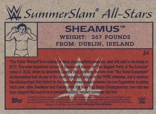 2017 Topps Heritage SummerSlam All-Stars #24 Sheamus NM-MT ID:6226 - Wrestling Card Single