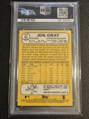 2017 Topps Heritage #THC-463 Jon Gray Chrome Purple Refractor PSA 9 - Baseball Card Single