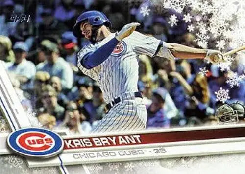 2017 Topps Holiday Kris Bryant baseball card with original gloss, Cubs collectible