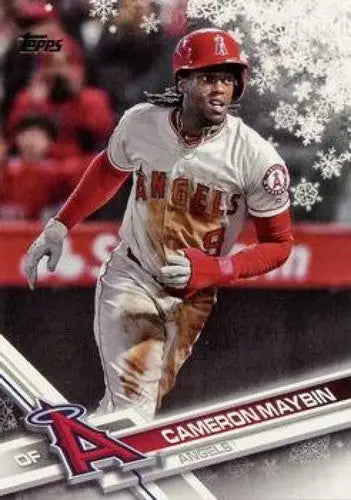 2017 Topps Holiday Cameron Maybin Angels baseball card with original gloss simply sandoval