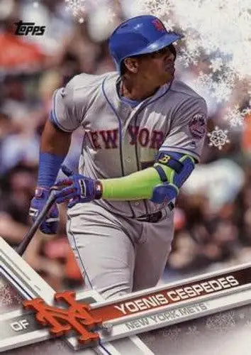 2017 Topps Holiday HMW116 Yoenis Cespedes Mets baseball card NM-MT