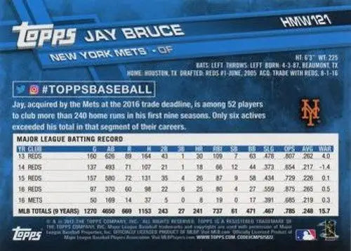 2017 Topps Holiday #HMW121 Jay Bruce NM-MT Mets ID:6406 - Baseball Card Single