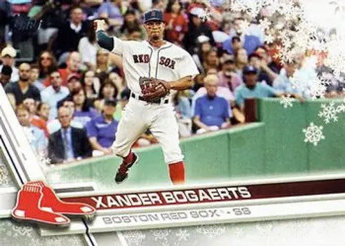 2017 Topps Holiday HMW134 Xander Bogaerts baseball card with original gloss, Red Sox
