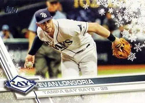 Original gloss 2017 Topps Holiday Evan Longoria Rays baseball card NM-MT