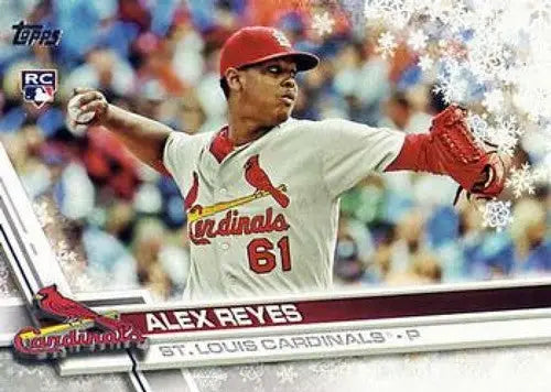 2017 Topps Holiday Alex Reyes baseball card with original gloss rookie Cardinals