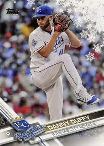 Original gloss 2017 Topps Holiday HMW164 Danny Duffy Royals baseball card image