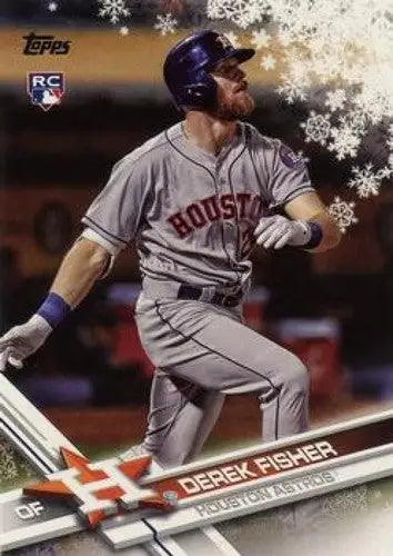2017 Topps Holiday HMW178 Derek Fisher Rookie Baseball Card Astros ID 6447