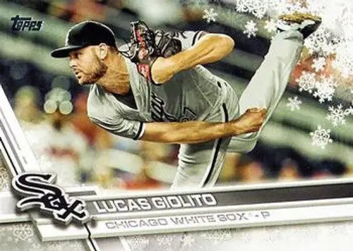 Original gloss 2017 Topps Holiday HMW189 Lucas Giolito White Sox baseball card