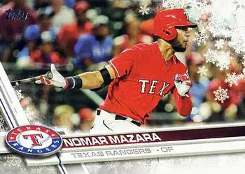 2017 Topps Holiday HMW190 Nomar Mazara baseball card Rangers NM-MT ID 6637