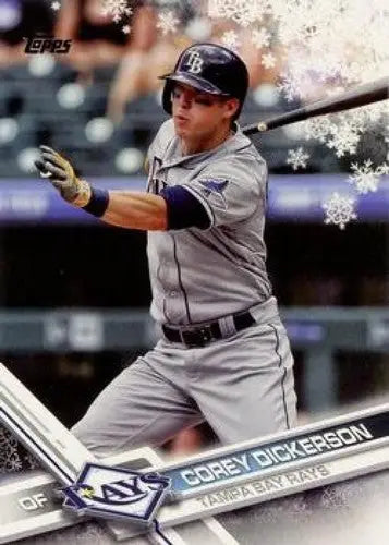 Original gloss Topps Holiday Corey Dickerson baseball card from 2017 Topps Holiday series