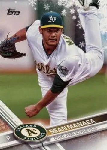 2017 Topps Holiday HMW194 Sean Manaea baseball card Athletics NM-MT