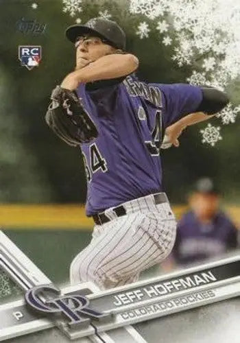 Original gloss 2017 Topps Holiday HMW23 Jeff Hoffman Rookie Card featuring Rockies