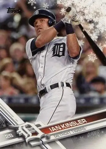 2017 Topps Holiday HMW28 Ian Kinsler baseball card with original gloss Tigers ID 6016