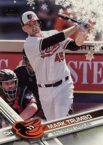 2017 Topps Holiday HMW36 Mark Trumbo Orioles baseball card in NM-MT condition