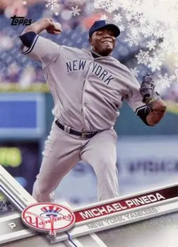 Michael Pineda baseball card from 2017 Topps Holiday with original gloss featuring Yankees