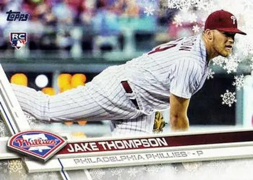 Original gloss 2017 Topps Holiday HMW43 Jake Thompson Phillies rookie baseball card