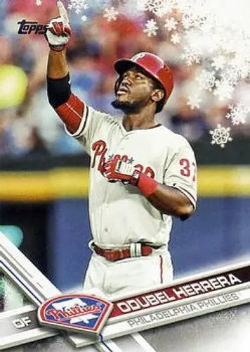 2017 Topps Holiday HMW52 Odubel Herrera baseball card with original gloss Phillies NM-MT
